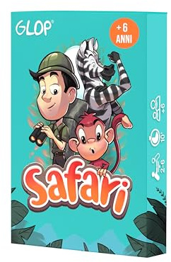 Glop Safari - Giochi da tavolo bambini e famiglie 6, 7, 8, 9... anni, partite veloci e divertenti, 2-6 giocatori, scatola compatta da viaggio, Gioco di carte, regalo