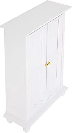 ZJchao Placard de Poupée, Armoire Miniature en Bois Blanc, Armoire de Maison de Poupée, Vêtements de, Placard pour Accessoire de Meubles de Maison de