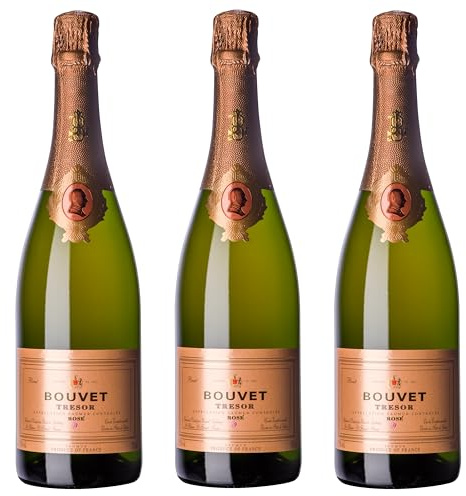 Bouvet Trésor Rosé Saumur Brut AOP - Schaumwein - Im Eichenfass ausgebaut - Cabernet Franc - Für Apéritifs, Nachtisch - 3 x 0.75 L