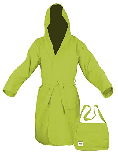 Tex family - Accappatoio Microfibra PODDY | 5 Volte Più Assorbente di Cotone | Leggero e di Rapida Asciugatura | Ideale per Sport e Viaggio, Verde Lime, S, Small, Microfibra
