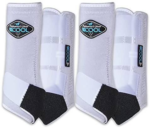 Professional's Choice 2XCOOL Sports Medicine Horse Boots | Protective & Breathable Design for Ultimate Comfort & Durability in Active Horses | Value 4 Pack | Medium White