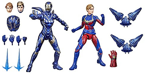 marvel Hasbro Legends Series 6-inch Scale Action Figure Toy Captain and Rescue Armor 2-Pack, Infinity Saga Character, Premium Design, 2 Figures and 12 Accessories