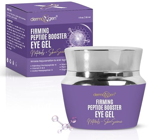 DERMAXGEN Eye Gel for Dry Eyes – Night Gel with Plant Stem Cells, Matrixyl 3000 & Peptides – Under Eye Gels for Dark Circles and Puffiness | Hydrates for a Smooth, Refreshed Look – 1 Fl Oz / 30 ml