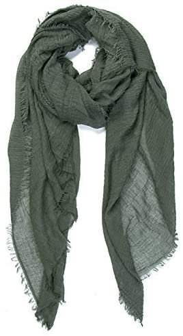 Damen-Schal aus Baumwolle/Viskose, Hijab, einfarbig, dunkelgrau,