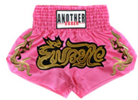 OYSTERBOY Classic Muay Thai Shorts for Men Women Boxing Kickboxing MMA BJJ Fight Clothing Training Workout Exercise Trunk (Pink, S)