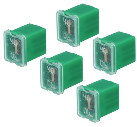 sourcing map Automotive Cartridge Fuse 48V 40A Female Terminal J Case Box Low Profile for Car Truck Green 5pcs