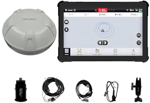 SMA10 Tractor GPS Guidance System for Agriculture, Precision Farming Navigation System with PPP and SBAS, 10cm Accuracy by PPP, 2.5cm by RTK High Accuracy Anti-Interference GNSS Antenna