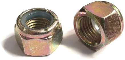Grade 8 High Tensile Steel Lock Nuts, 3/8 UNF, Zinc Yellow, Nylon Insert, 20 Pack