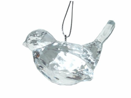 Gisela Graham Crystal Glass Effect Bird Hanging Christmas Decoration