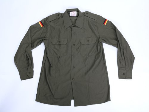 fratelliditalia.org Camicia Tedesca in Cotone Leggero con Tasche e bandierina Vintage