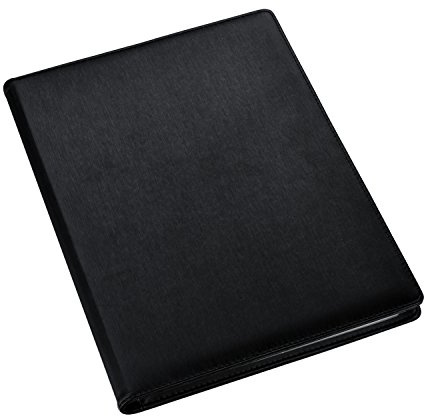 Carpeta de presentación A4 - Carpeta archivadora negra con 24 bolsillos, 48/lados - Carpeta portafolios con fundas de plástico - Carpeta de bolsillo de poliéster por Arpan (A4-24 bolsillos/48 lados)