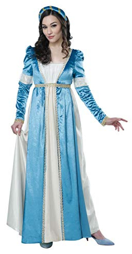 Dam Juliet fin klänning kostym, L, Blue/Cream