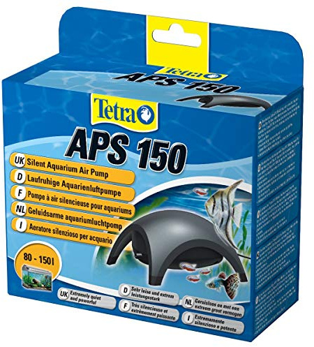 TetraTec Aquarium Fish Tank Air Pumps Silent with Accessories (Single Outlet 150L/h, Black)