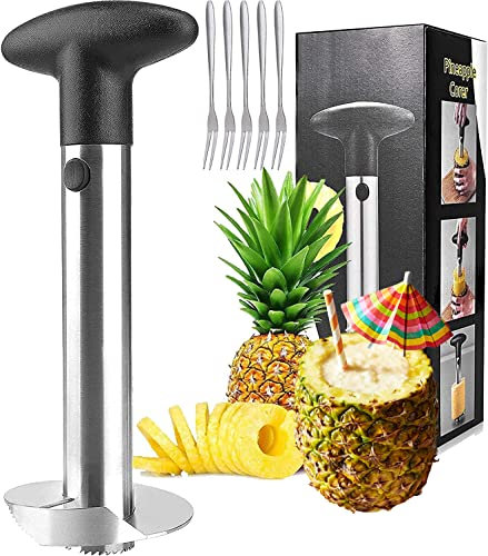 Coupe Ananas, [Amélioré, Renforcé] [Lame Tranchante plus Epaisse] Acier Inoxydable, Facile à Nettoyer, Poignée Antidérapante Sans BPA, Coupe Fruit pour les Anneaux de Fruits de Cuisine