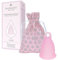Selenacare Menstruationstasse Premium - waschbarer Periodencup aus medizinischem Silikon - mit Reinigungsbehälter und Aufbewahrungsbeutel aus Baumwolle, Rosa, Größe L (33ml)