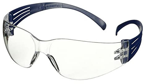 Lunettes de sécurité 3M™ SecureFit™ 100, monture bleue, antirayure/antibuée, optiques incolores, SF101AF-BLU-EU, 20/boîte