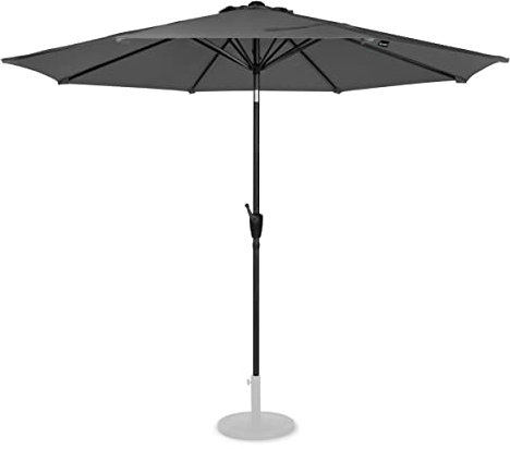 VONROC Premium Sonnenschirm rund Balkon - Neigbarer Sonnenschutz Terrasse & Garten - Sonnenschirm groß 300CM inklusive Schutzhülle - Recanati Grau