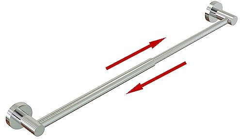 Honmein Barre Porte-Serviettes réglable en Acier Inoxydable 304 pour Salle de Bain (30 à 57,4 cm) Robuste et antirouille pour Accessoires de Salle de Bain, argenté
