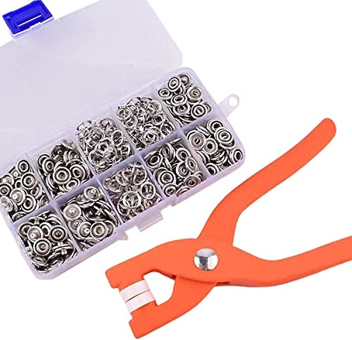 LSSEDA Forniture for Cucire Fai-da-Te, Bottoni a Pressione da Cucire, Bottone a Pressione con pinze a Pressione Robusto Strumento in Metallo Resistente for Pagliaccetto