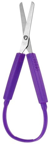 Kinderschere Mini Schlaufenschere für Kinder 14 cm mit Adaptivem Griff - Bastelschere, Haushaltsschere, Handwerksschere für Kinderschule & Tägliches Basteln (Lila)