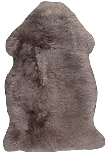 Knutzen Wohnen Real Lambskin 50 x 80 cm Taupe - Natural & Warming Lambskin for Sofa - Cuddly Companion for Your Cosy Home
