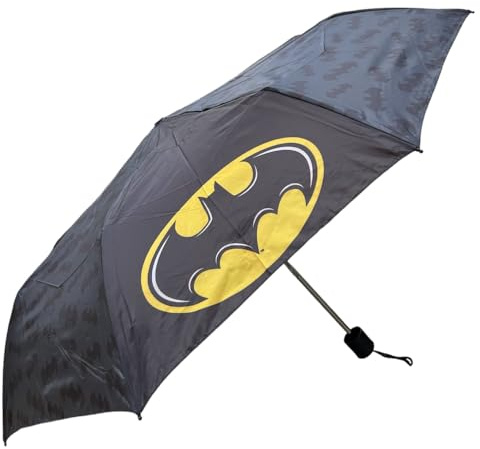 CARTOON Ombrello pieghevole per bambini Batman struttura in fibra di vetro 8 raggi ombrello da borsa