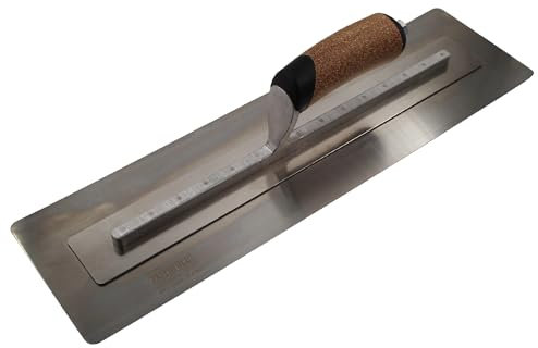 Faithfull FAIPTFLEX18C Flex Finishing Trowel, High-Grade Stainless Steel Plastering Hand Tool with Ergonomic Cork Handle - 450mm (18”)