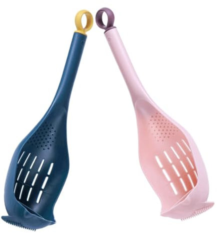 OKUMEYR 2piezas Colador De Cocina Con Mango Multiefectos De Resistente Al Calor Para Escurrir Tamiz Para Fideos Dumplings y Colar Líquidos Utensilios Prácticos Para Suministros y Gadgets d