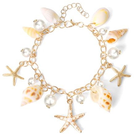 YEAMLTE Bracelet de Coquillage Bohème, Bijoux d'été pour Femmes, Cadeaux de Voyage d'été pour Filles