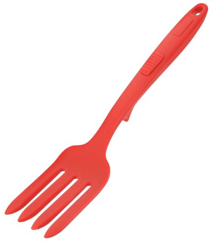 WEKADRIN Forchetta Cucina Silicone Antiaderente Forchetta Grande per Spaghetti e Pasta Utensile Leggero e Multifunzione per Mescolare e Servire Impugnatura Liscia Ergonomica Resistente e