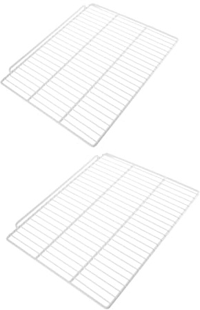 Mikikit 2 piezas Estantes para Frigorífico Metálicos Ventilados Unidades Separadores Horizontales Ajustables para Congelador y Nevera Rejillas Resistentes para Maximizar Espacio y