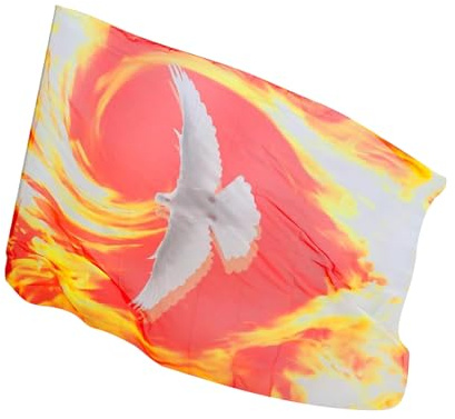 Drapeaux de danse de culte – Bannière de louange de feu, drapeau léger en mousseline de soie extensible | pour art d'église, prière chrétienne, concert, scène pour pratique, conférences, événements
