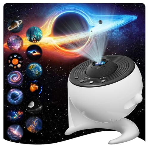 FlyEagle Proyector De Galaxias Y Estrellas Real, Proyector Estrellas 13 En 1, Luz Nocturna Con Temporizador, Proyector Planetario Con RotacióN De 360°, Proyector De Galaxias Adultos NiñOs, Blanco