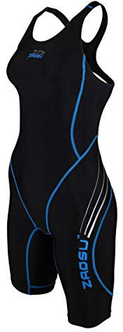 ZAOSU Wettkampf-Schwimmanzug Z-Black - Badeanzug für Mädchen und Damen, Farbe:schwarz/blau, Größe:176/36