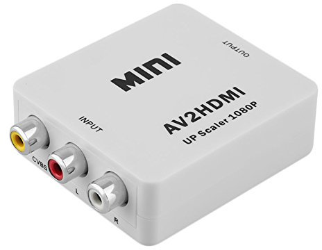 RGBS AV auf HDMI, Cinch auf HDMI, AV2HDMI Adapter AV CVBS Composite auf HDMI Video/Audio-Konverter 1080P unterstützt PAL/NTSC-Format für PS2, PS3, TV-Box, STB, VHS, Kamera, DVD