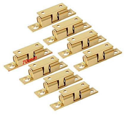 LOOTICH Ottone Doppia Palla Chiusura a Scatto Serratura Chiavistelli 70mm per Porte Armadi da Cucina Cassetti Casa Mobilia Bagno Credenza (8 Pcs)