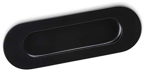 SOTECH Poignée à Encastrer EL-09 Acier Inox Noir Mate Poignée pour Portes Coulissantes Poignée Coquille Poignée de Tiroir