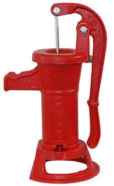 Merrill PUMP125 Hand Water Pump, No-Lead Cast Iron Pitcher Pump – 1-1/4 Pipe Connection, Shallow Well/Rain Barrel/Garden Use, Max Lift 25–30 ft