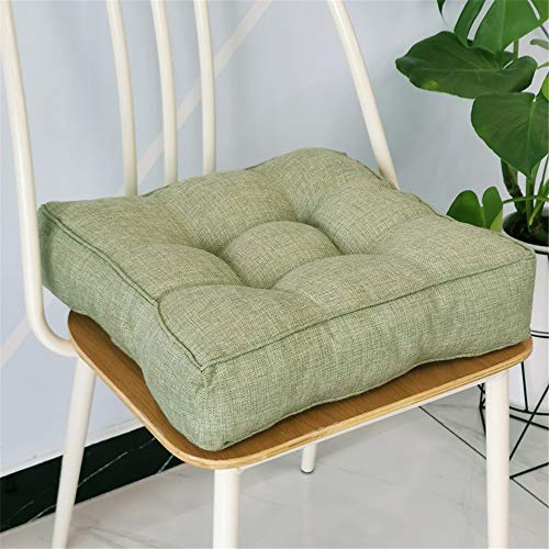 Treers Cuscini Imbottiti Trapuntati per Sedili- Lino Imbottitura Spessa Cuscino Trapuntato/Cuscino per Pavimento Lounge da Esterno per Mobili e Arredamento da Giardino (Verde,45x45x9cm)