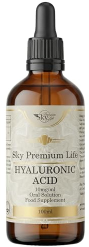 Sky Premium Life Hyaluronic Acid Liquid | 99% Pure Bio-Active Formula | 1500 kDa High Molecular Weight | High Viscosity for Skin & Joint Support | 100ml Vegan Food Supplement