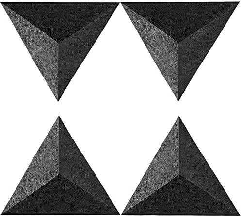 Foroomaco 4 Pack Bass Traps for Ceiling Corner 16.5 Triangle 12 Depth Triangular Pyramid Acoustic Foam Bass Trap Sound Proofing for Home Studio Booth Low to High Frequency Sound Proof Foam