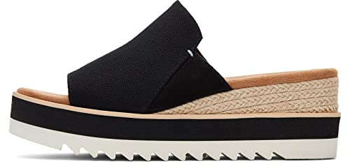 TOMS Damen Pantoletten Sandalen Diana Mule Pantolette Textil Uni Diana Mule schwarz Textil
