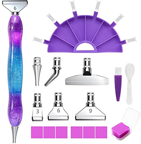 Diamond Painting Zubehör Stift, Diamond Painting Malstift Set, 6 Styles Metal Drill Pen Ersatzköpfe für 5D Diamond Painting Stifte, Diamond Painting Stift für Diamond Painting Tools & Zubehör