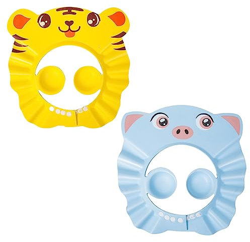 2 Piezas Gorro de Ducha Bebé Visera de Baño Niños Ajustable Gorro de Baño para Bebés Gorro de Baño Protege Los Ojos y Las Orejas para Niños Visera Baño Bebé