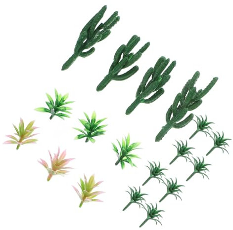 Lurrose Set Di Alberi Di Cactus in Miniatura 18 Pezzi Alberi Di Plastica Per Diorama Architettonico Paesaggio Progetti in Miniatura