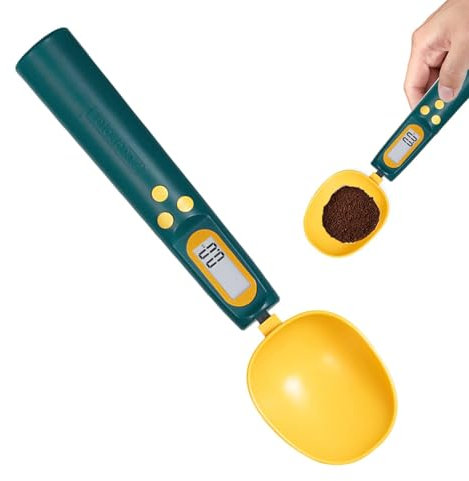 Bilancia per cucchiaio digitale – Bilancia per cucchiaio dosatrice con ricarica USB e display LCD | Bilancia per cucchiaio elettronica precisa da 1000 g/0,1 g con cucchiai intercambiabili, per