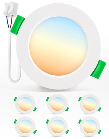 Bojim Spot LED Encastrable Salle de Bain IP44, Trou 55mm - 68mm, 230V, 4W, Blanc Chaud/Neutre/Froid, Spots de Plafond Extra Plat pour Cuisine Chambre Salon, Lot de 6