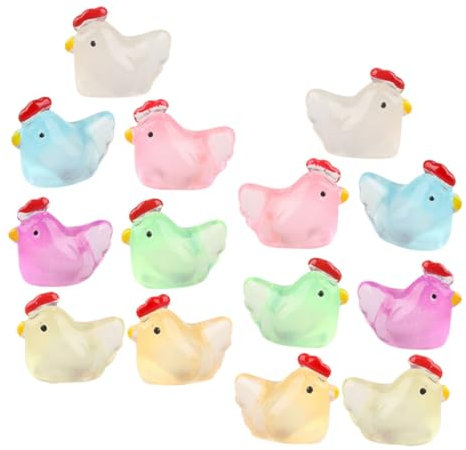 SUPVOX 18pezzi Miniature Chick Figurines Resin Chick Ornaments for Garden Home and Table Decoration Adorable Tiny Animal Figures for Landscapes