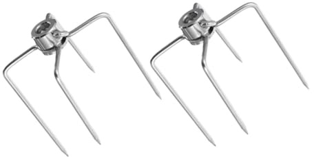 DIYEAH 2 pezzi Forchette da Carne in Ferro Alimentare Forchette Girarrosto Resistenti e Antiruggine per Barbecue Esterno Accessori Spiedini Riutilizzabili per Pollame e Arrosti