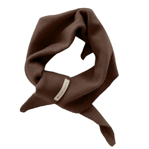 Wool Triangle Scarf, Knitted Triangular Scarf Women Headscarf Knitted Scarfs Multi-Functional Warm Knit Scarfs,Y2k Head Scarf Downtown Girl Aesthetic Accessories, Streetwear Triangle Shawlwl (Coffee)